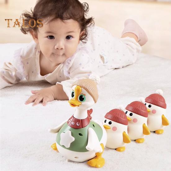 Bauchlage Gans Familie Spielzeug Laufende Mutter Baby Gans Spielzeug mit Musik Licht Pädagogisches Elektrisches Leuchtendes Schwingen Krabbelndes Enten Spielzeug Kleinkinder Junge Mädchen