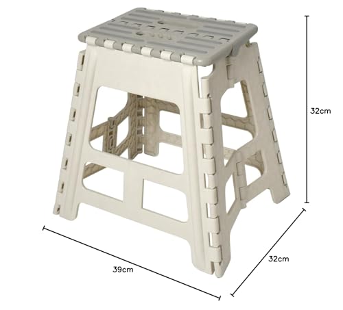 Taburet pliabil Park Lane, Compact, 39cm Înălțime x 39cm Lățime x 32cm Adâncime, Robust, Spălătorie auto, Copii, Hol de intrare, Exterior, Fildeș