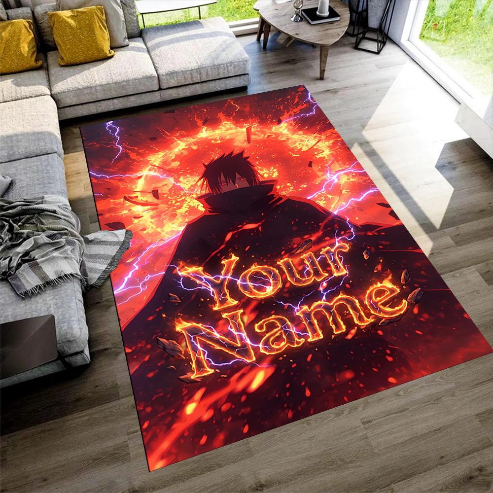 Naruto Character Customizable Name Floor Rug Office Rug Suitable for Kitchen Hallway Decorate Room Bedrooms Anti-slip Rug Decorate Offices