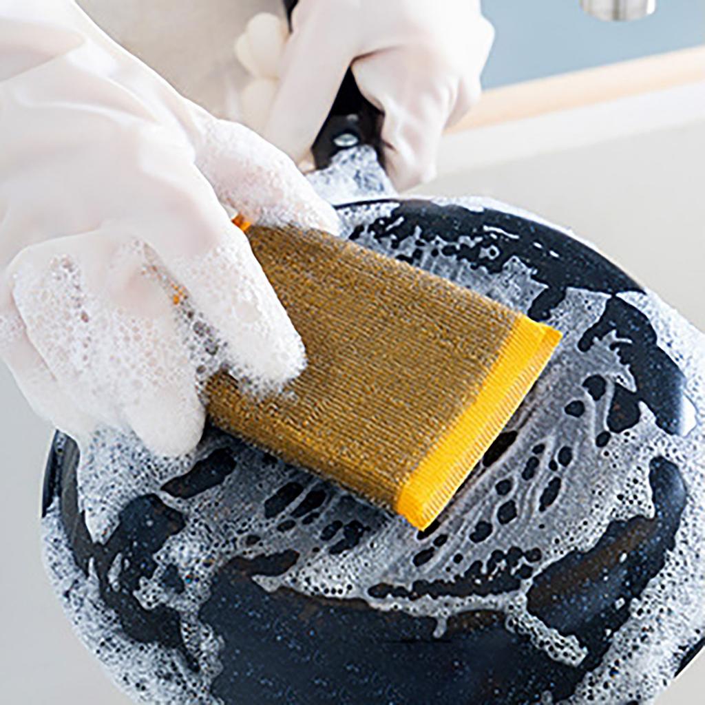 Reusable 6pcs Stainless Steel Sponge Wiping Sponge Kitchen Wiping Pot Artifact Cleaning Cloth Steel Ball Scouring Pad