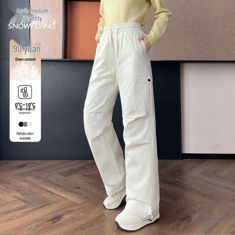 

XueZhongFei Women s Outdoor Workwear Down Pants XL