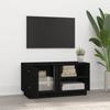 814468 vidaXL Meuble TV Noir 80x35x40,5 cm Bois de pin massif