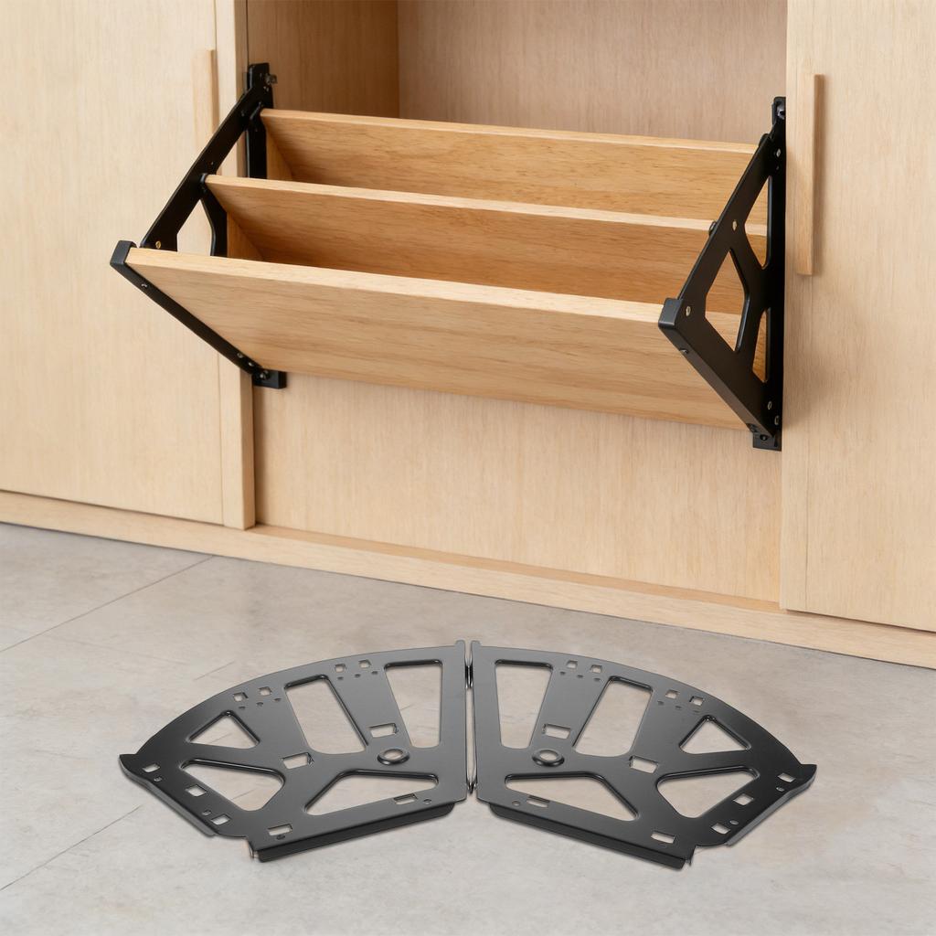 Three Layer Shoes Drawer Cabinet Hinge Flip Frame Heavy-Duty Stainless Steel Black Flip Frame Hardware Shoe Storage Assembly