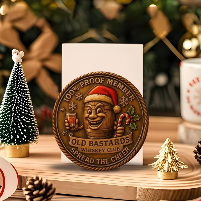 Flat Santa Claus Challenge Coin Commemorative Collectible Coin Gift