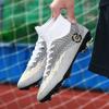 Football Shoes Large Size High Top Men'S Children'S Broken Nail Shoes Leather Surface Long Nail Glue Large Size Youth Sports Shoes