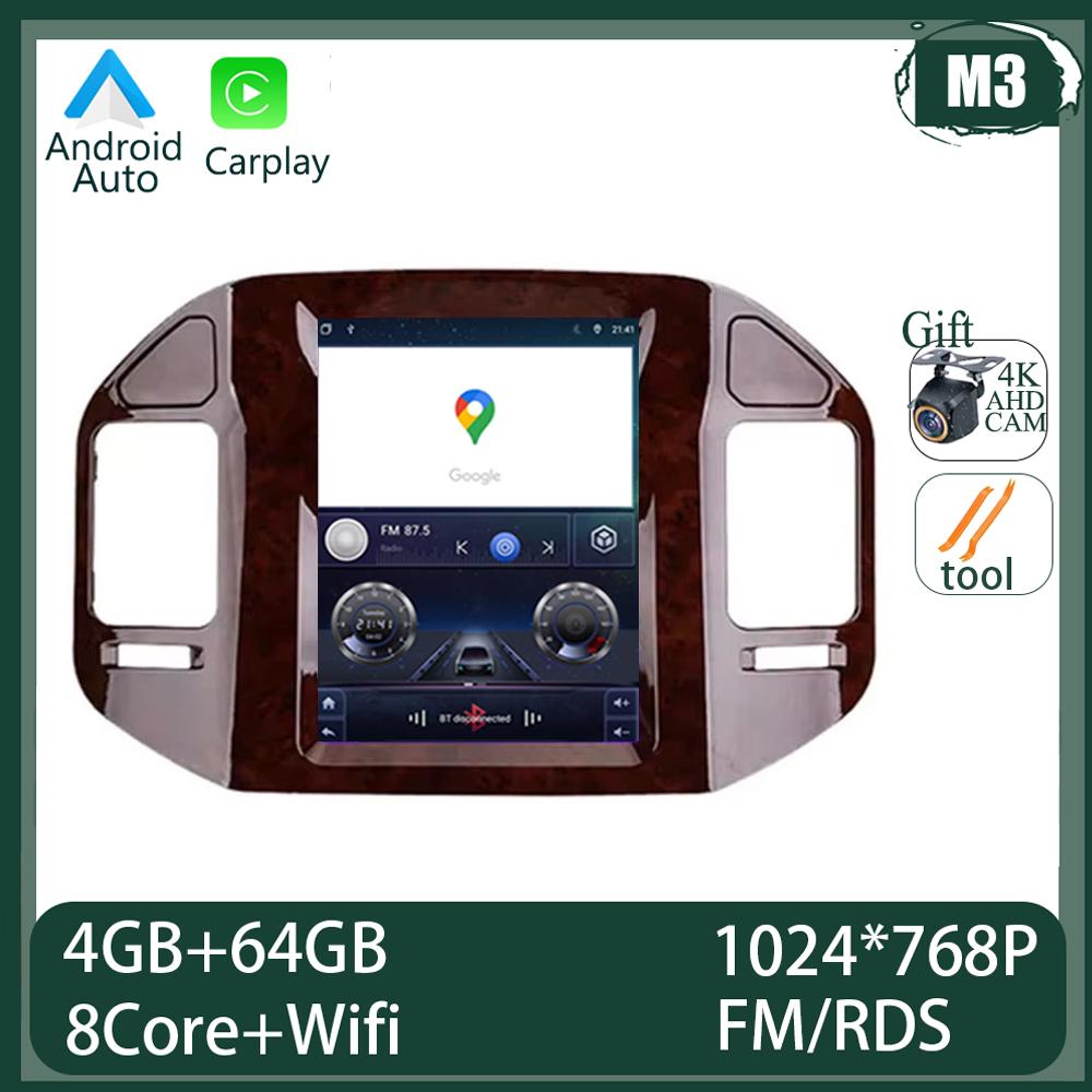 9.7 inch Android 14 For Mitsubishi Pajero 3 V60 V68 V73 1999 - 2011 Car Radio Multimedia Video Player GPS Navigation Carplay