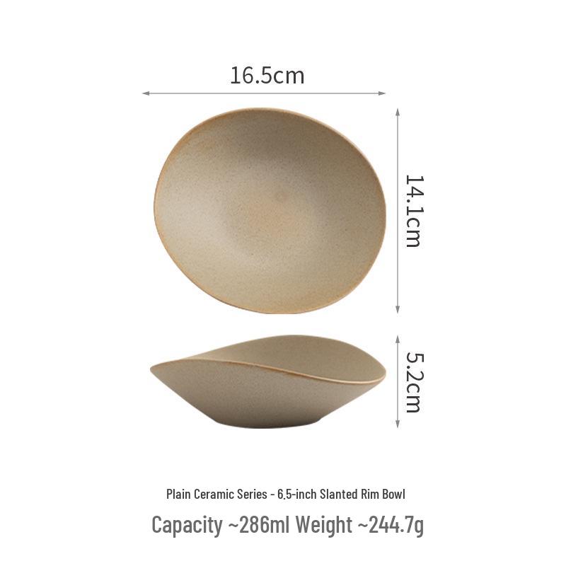 Japanese Irregular Shape Ceramic Salad & Dessert Bowl