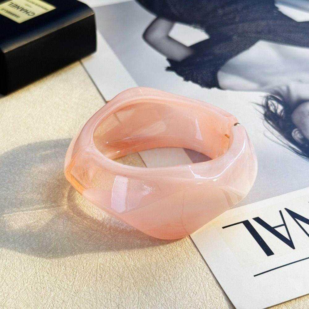Vintage Style Exaggerated Bangles Irregular Shape Acrylic Wristband Cuff Bangles  Fashion Jewelry