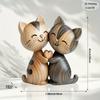 1pc  2D Flat Print - Handmade Kitten Couple Wooden Sculpture, Charming 2D Gift for Cat Lovers