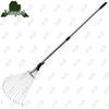 Adjustable 15-Tine Telescopic Stainless Steel Leaf Rake