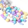 Colored Acrylic Loose Beads Various Shapes Round Square Mixed Spacer Bead Handmade Charm Jewelry Bracelets Necklace Supplies