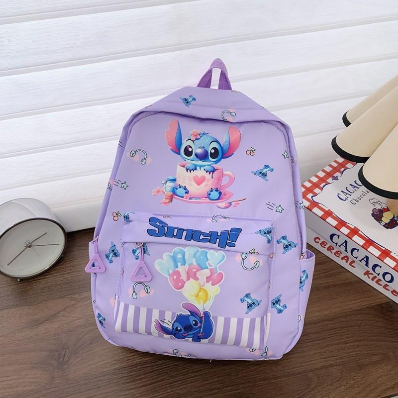 Disney Stitch Cartoon Backpack For Toddlers Large Capacity Kids School Bag With Breathable Design