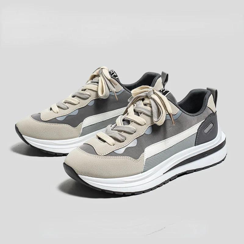 Fashion Platform Sneakers for Men Breathable Casual Shoes Sport  Wedge Men Shoes Walking Shoes Color Matching Shoes Men 2024 New