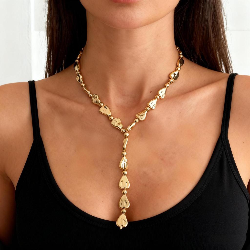Baroque Irregular Pendant Clavicle Chain Necklace for Women