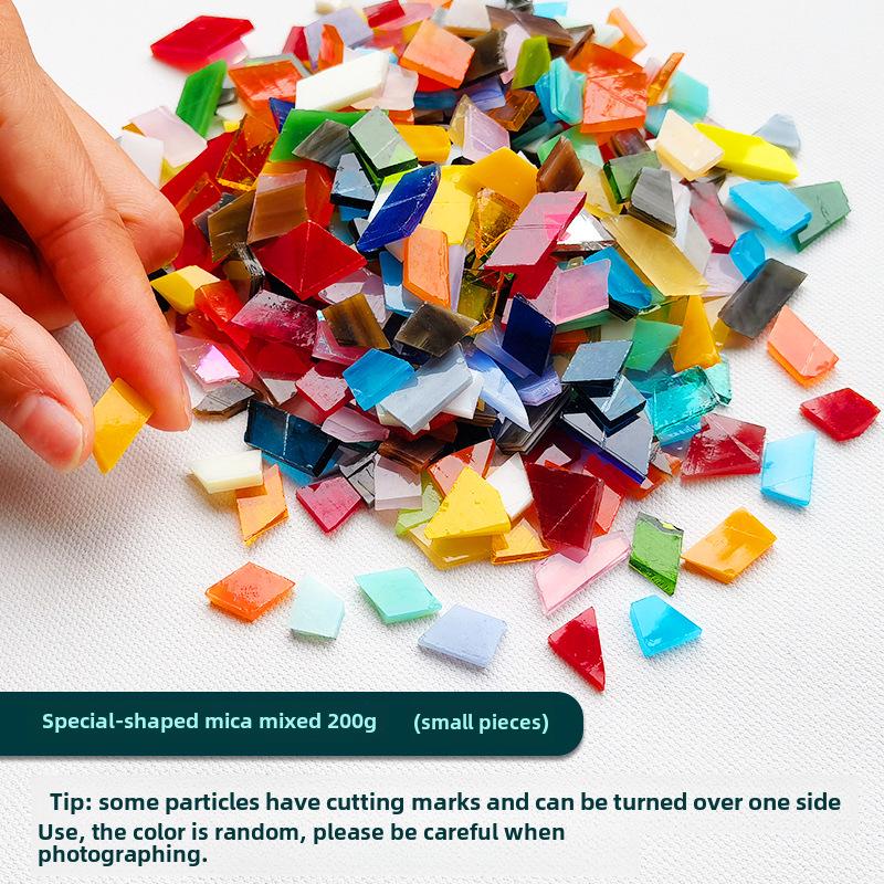 

Смешанные цветные листовые слюдяные стеклянные мозаичные детали для украшения подсвечника своими руками