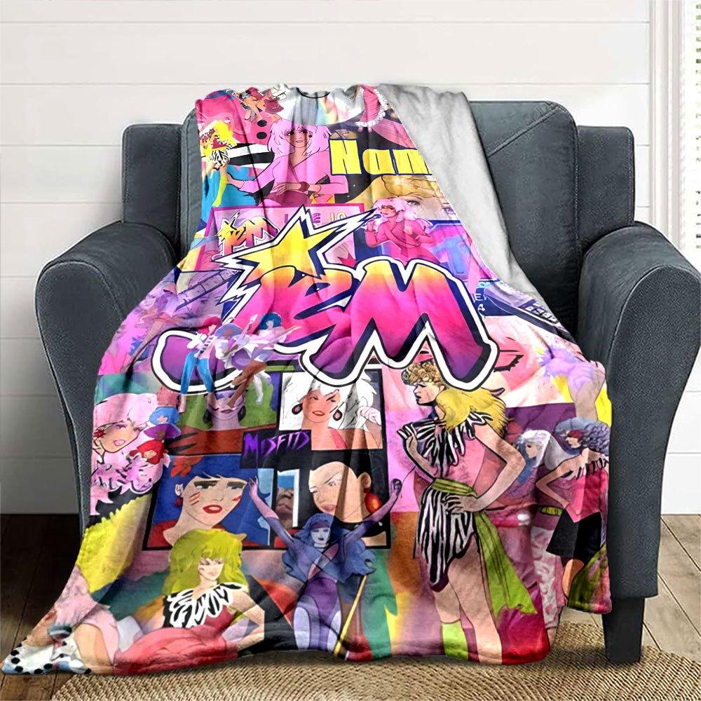 Vibrant Fashion Fiesta Throw Customizable Blanket Personalized Name Comfortable Perfect For Sofa Couch Office Bed Picnics Four Seasons Multipurpose