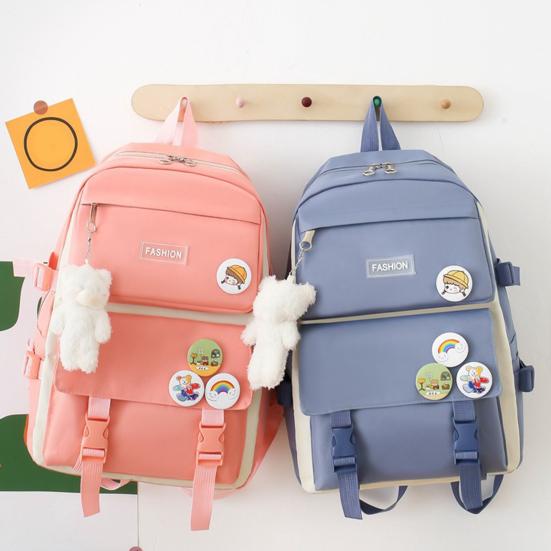 4 Pcs/Set Student Backpack Set Includes Crossbody Bag Pencil Case And Tutoring Bag Large Capacity