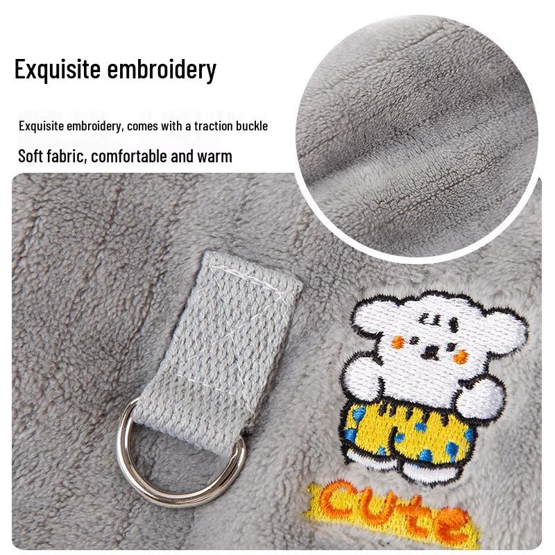 Haină Polar Drăguță cu Ursuleț Coreean pentru Câini și Pisici - Cu Patru Picioare, Caldă și Groasă pentru Toamnă/Iarnă