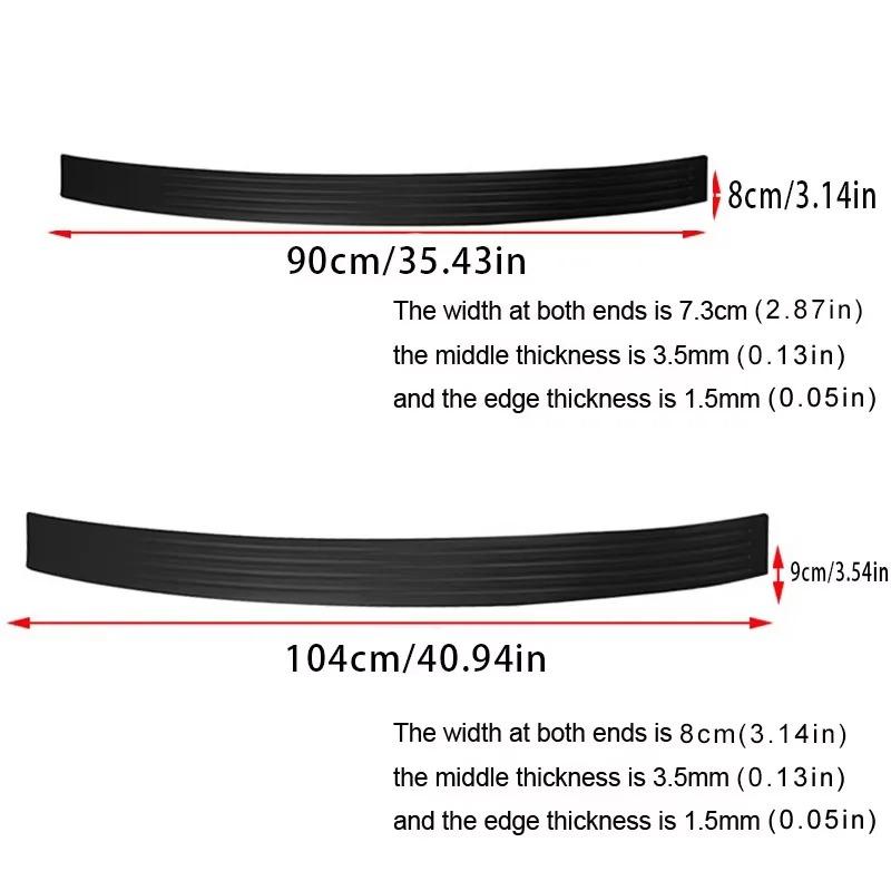Xiaomi 2026 Black Universal Car Trunk Door Guard Strips Sill Plate Protector Rear Bumper Guard Rubber Mouldings Pad Trim Cover Strip