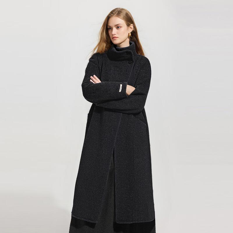 Women's Long Stand Collar Double-Faced Wool Coat