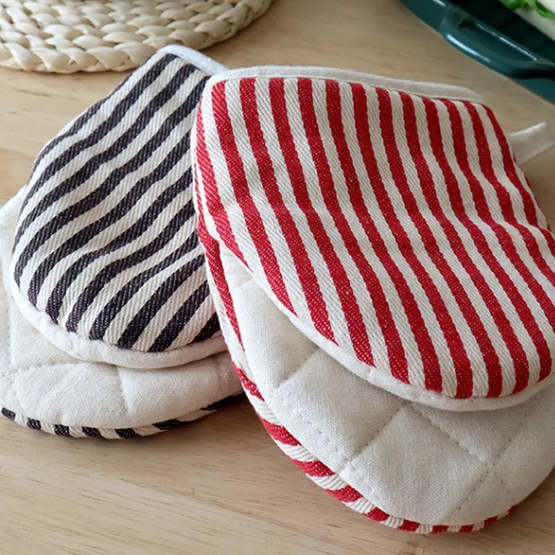 Insulated Gloves Micro Duckbill Shaped Striped Stove Gloves Household Kitchen Baking Tools Anti Scald Oven Gloves YLE281