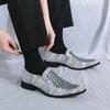Mens Leather Loafers Shoes Business Casual Shoes Pointed Wedding Party Gentleman Street Style Fashionable Quality Elegant Shoes