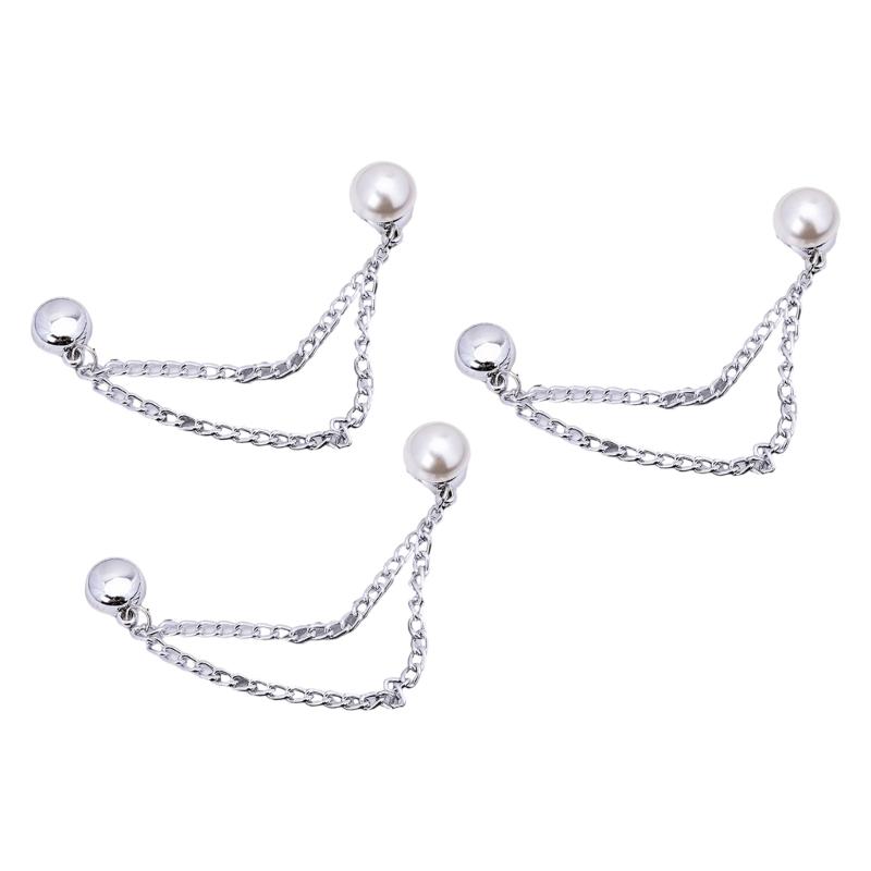 3 Pcs Magnetic Clothing Clips with Chain Sweet Bows Magnetic Buckles Removable Magnetic Pins Heart Pants Clips