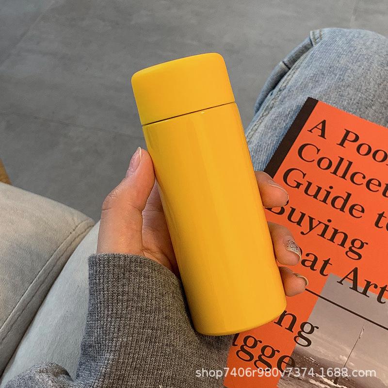 Frosted Mini Thermos Cup For Women, Small And Portable With Tea Compartment, Simple Small-Capacity Water Cup, Portable Pocket Cup