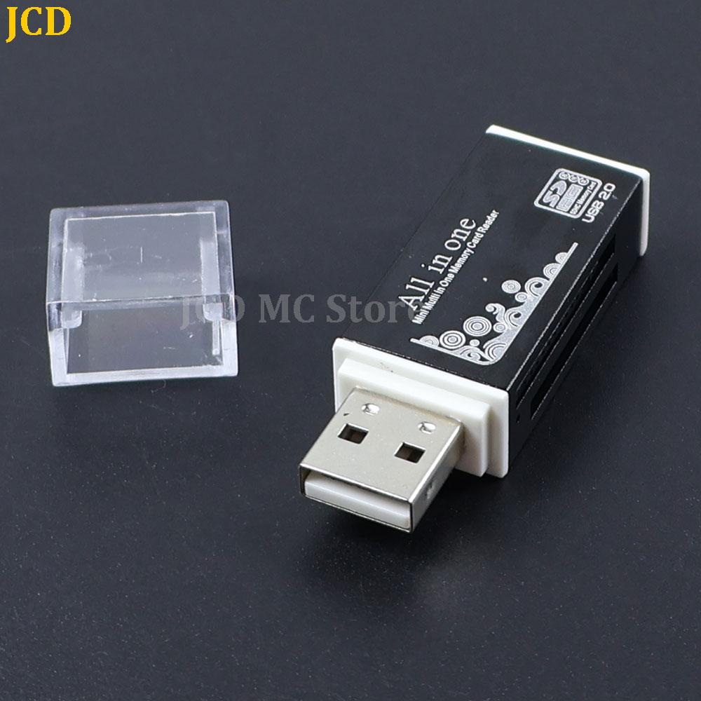 Alloy Card Reader 4 Ports with LED Indicator USB 2.0 Micro SD TF M2 MS Pro Duo MMC SDHC DV Phone Camera Memory Card Adapter