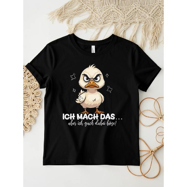 T-Shirt with Text Ich Mach Das Aber Ich Guck Dabei Buse Funny Duck Language for Men Women Unisex All Season Funny T-Shirt
