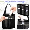 Storage Bag Portable Mesh Shower Caddy Large Capacity Zipper Closure Bathroom Shower Bag with Side Pockets