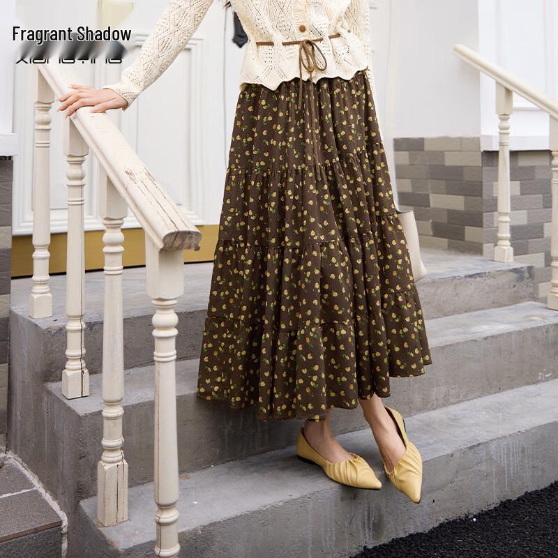 Women s Retro Floral A-line Skirt S