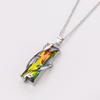 Colorful Faux Crystal Necklace Rectangular Pendant Necklace Stylish Vine Design Adjustable Dainty Necklace
