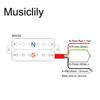 Musiclily 52mm Humbucker Pickup Electric Guitar Bridge Ceramic Zebra Pickup,