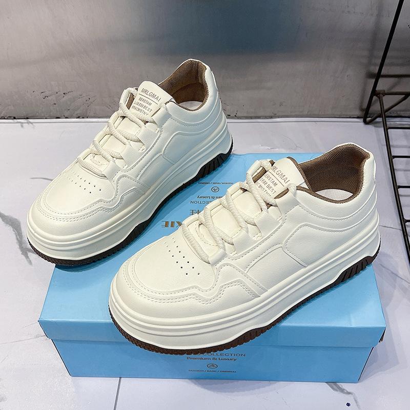 

2025 весна маленькие белые туфли новая корейская версия ins студентки платформа увеличение высоты спортивные кеды модные повседневные уличные 35