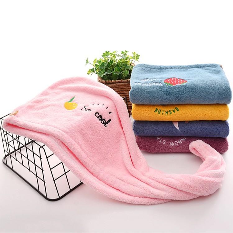 1pcs Embroidered Coral Fleece Absorbent Quick-Drying Cap, Face Mask Hair Band, Soft Absorbent Shower Cap, Cartoon Bath Cap, One Size Shower Towels