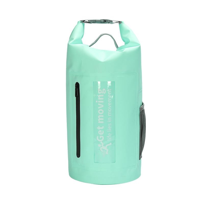 Carbon Fiber Waterproof Portable Bucket Bag Waterproof Bag Beach Rafting Swimming Outdoor Backpack 20L