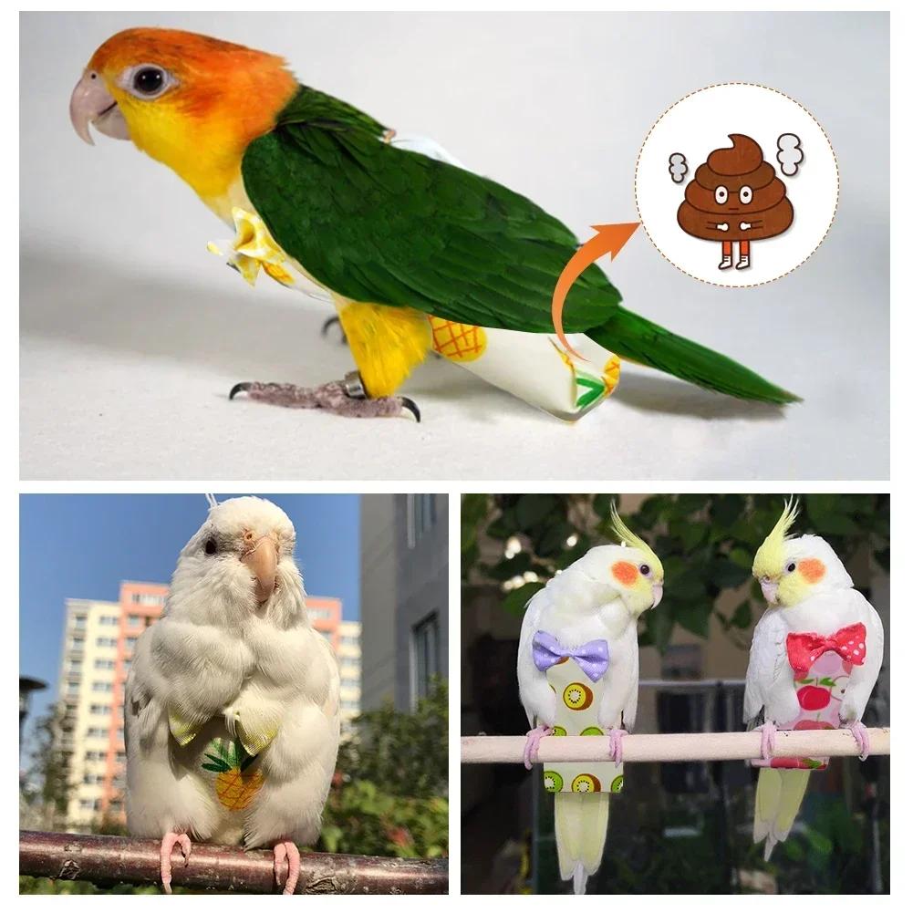 Parrot Pigeon Diaper Flight Suit Bird Nappy Parrot Clothes for Green Cheek Parakeet Cockatiel Conure Small Medium Birds