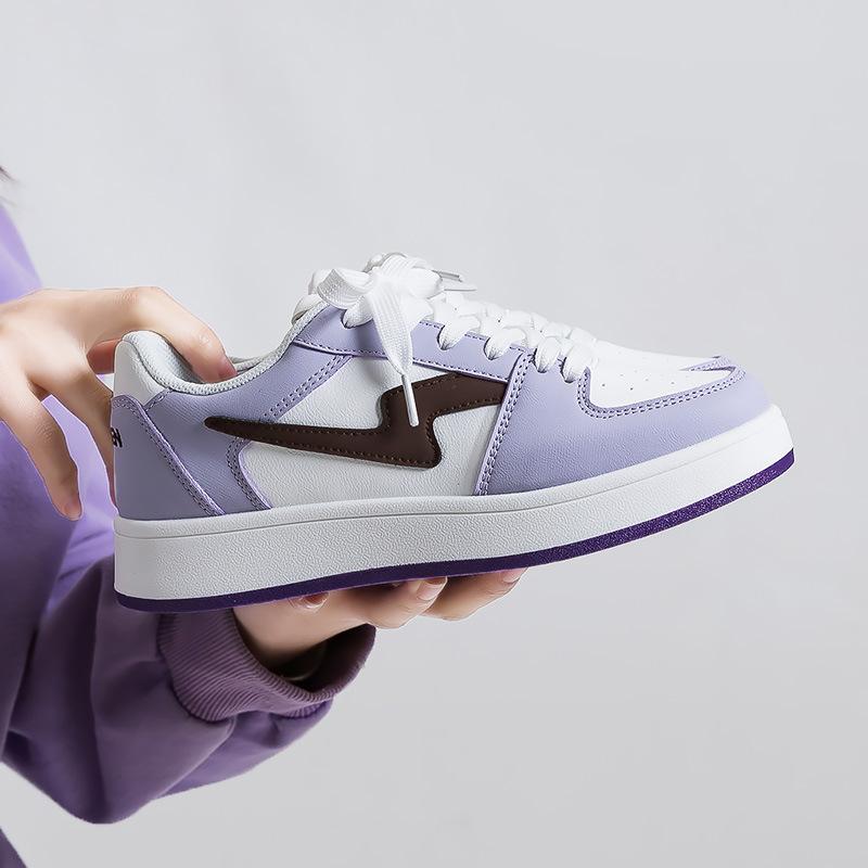 

Маленькие белые туфли женские туфли-хлебцы нишевые ретро повседневные увеличивающие рост обувь для скейтборда оригинальные парные туфли тренд 40 female фиолетовый