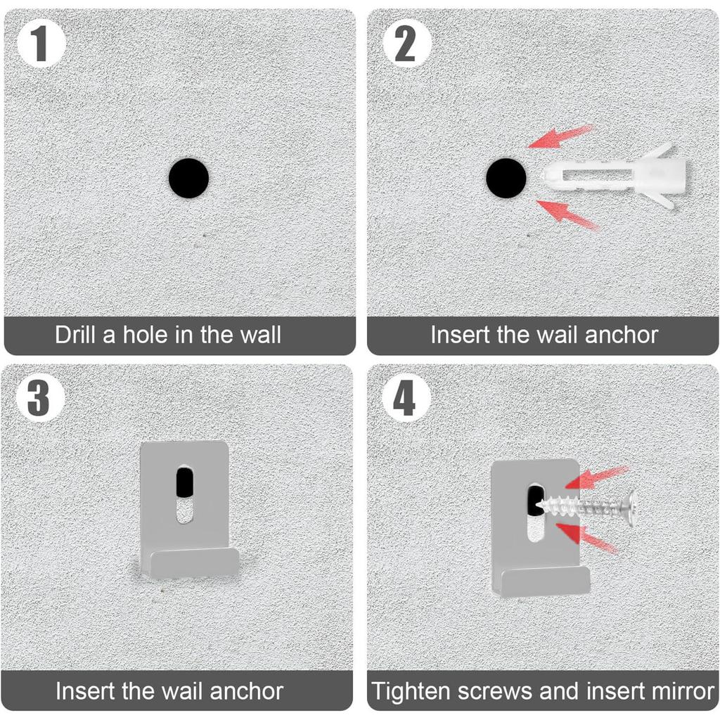 Stainless Steel Mirror Clips stand Hooks Wall Mounting Hanger Mirror Holder Clips for Wall Mounting Frameless Mirror