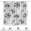 Modern White Flower Printed Shower Curtain Waterproof Fabric Bathroom Decor For Home Decoration
