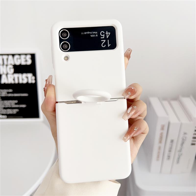 For Samsung Galaxy Z Flip 6 5 4 3 2 1 Case Offical Liquid Silicone Case With Finger Ring Shockproof Cover ForZ Flip 5 Soft Cases