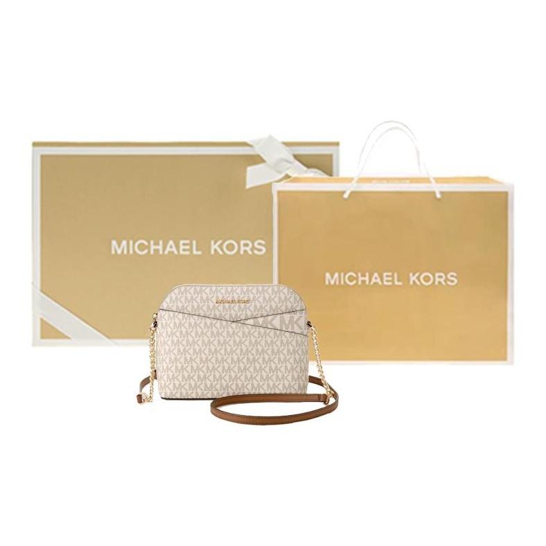 Michael Kors Mk Jet Set Travel Simple French Chain Logo Print Shell Bag Women Shoulder Bag Vanilla-White 35F1GTVC6B-VANILLA