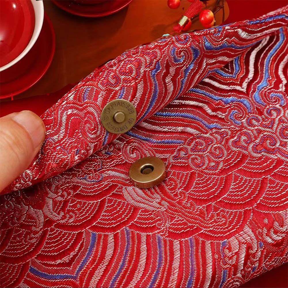 Chinese Style New Year Red Envelope Traditional Cloth Wedding Money Pocket with Tassel Embroidery 2026 Lucky Money Bag Birthday