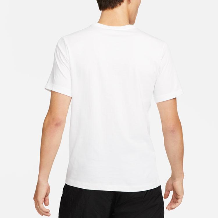 Nike T Shirts Men's White Crew Neck Moderate Straight Fit DR7806-100