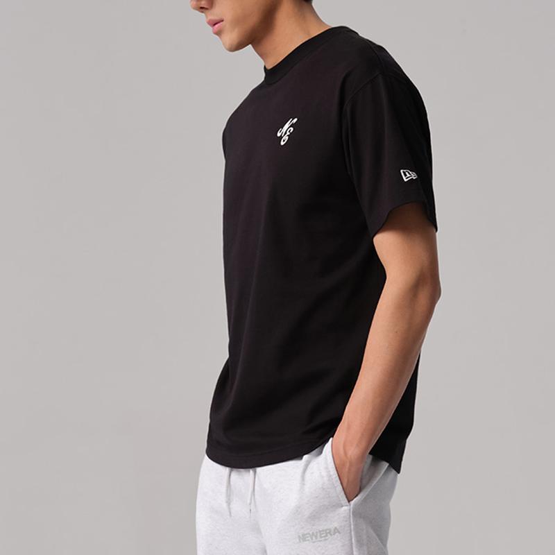 New Era SS24 Minimalist Letter Print Crew Neck Short Sleeve T-Shirt Men Tops Black 14341318