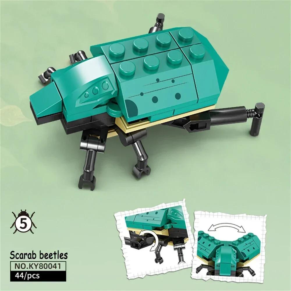 Rhinoceros Beetle Colorful Insect 3D Model Building Blocks Toy Easy Assembly Puzzle Toys Perfect Holiday Gift for Kids Birthday