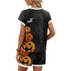 Women's Fashionable Casual Halloween Color-Block Print Set