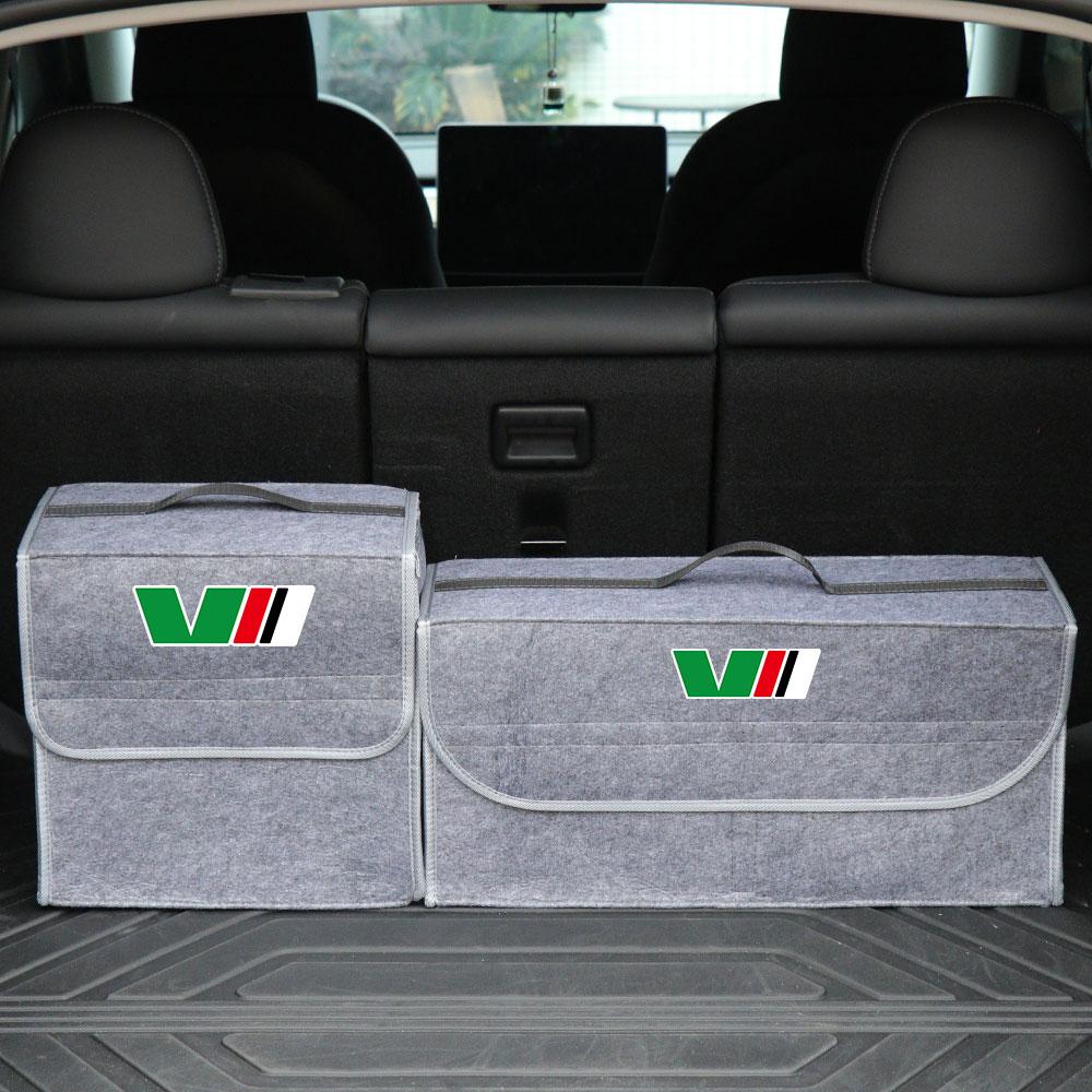 Car Trunk Organizer Box Soft Felt Storage Bag Folding Stowing Tidying Accessories For Skoda Rapid Kodiaq Fabia Kamiq Octavia S