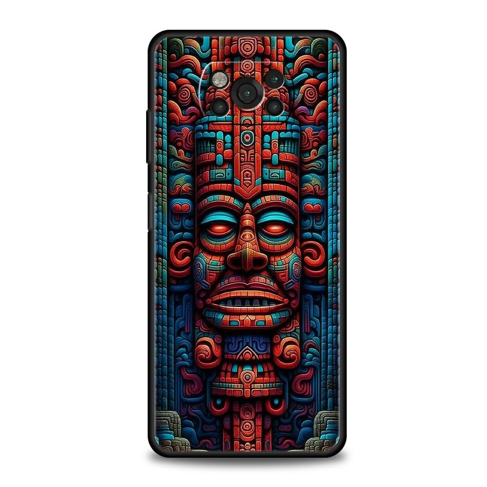 Vintage Totem Painting Phone Case for Xiaomi Poco F7 F6 F5 F4 F3 X6 X5 X4 X3 NFC F7 Ultra M4 C51 C55 GT 5G Soft TPU Cover Capas